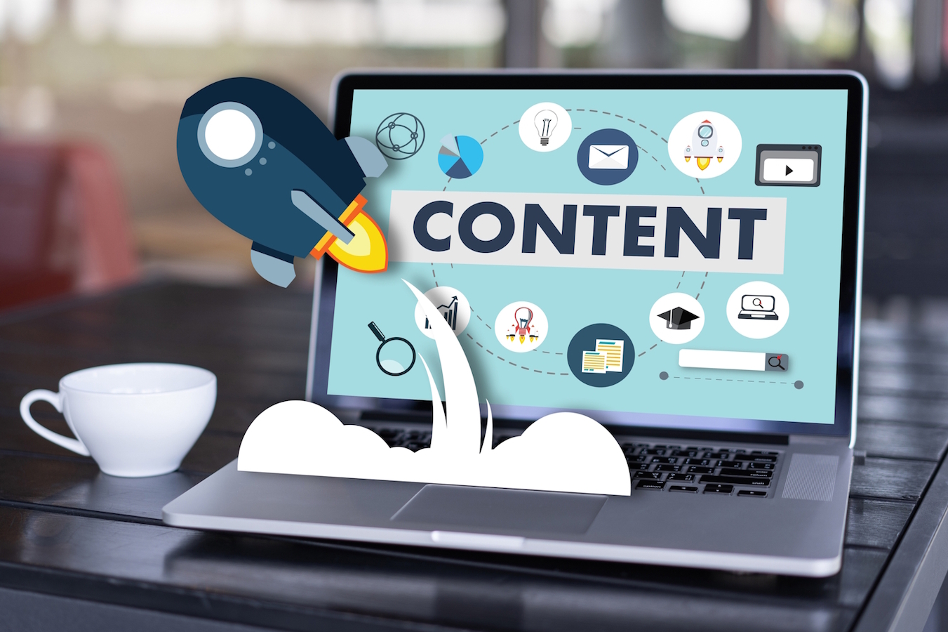 Content Marketing Image. Content is King! Content Data Blogging Media Publication Information Vision Concept